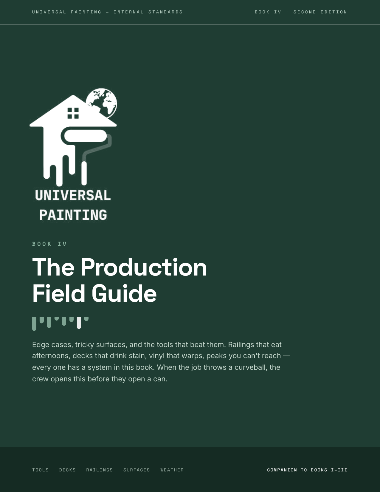 Cover of Book IV — The Production Field Guide