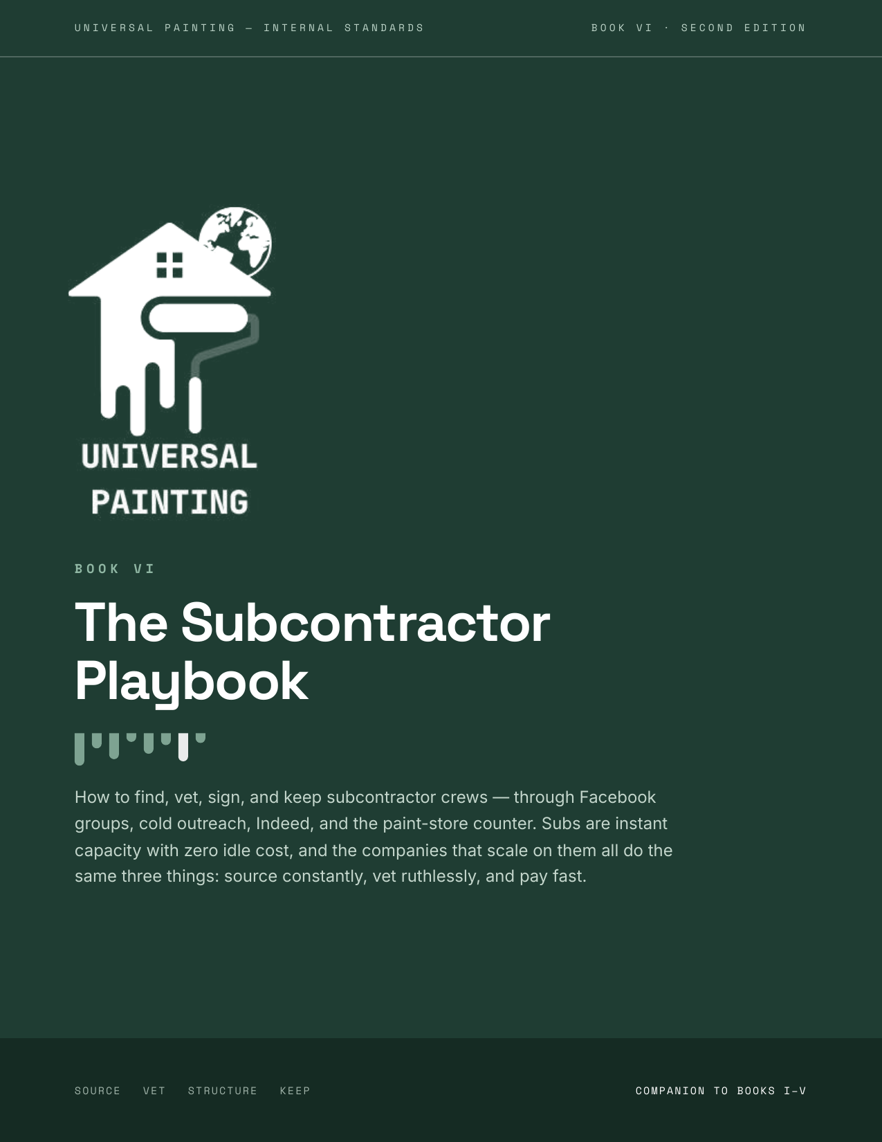 Cover of Book VI — The Subcontractor Playbook